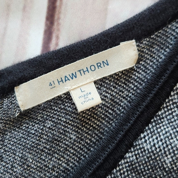 41 Hawthorn "Zander Sweater Dress" Thick Knit Grey Black White Women's Size L - Picture 6 of 11